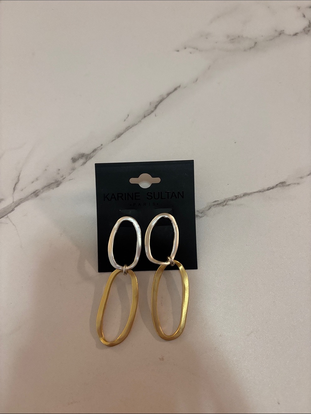 Karine Sultan Mixed-Metal Oval Drop Earrings - Gold & Silver